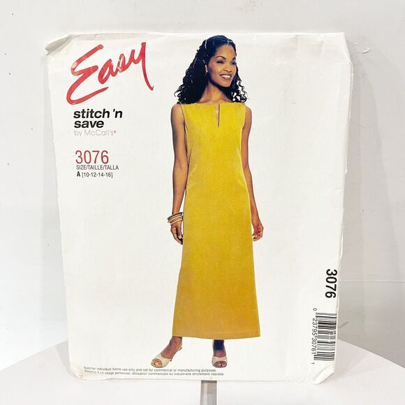 McCall's Other - UNCUT Vintage McCall’s Sewing Pattern 3067 Dress Stitch ‘N Save Sz 10-16